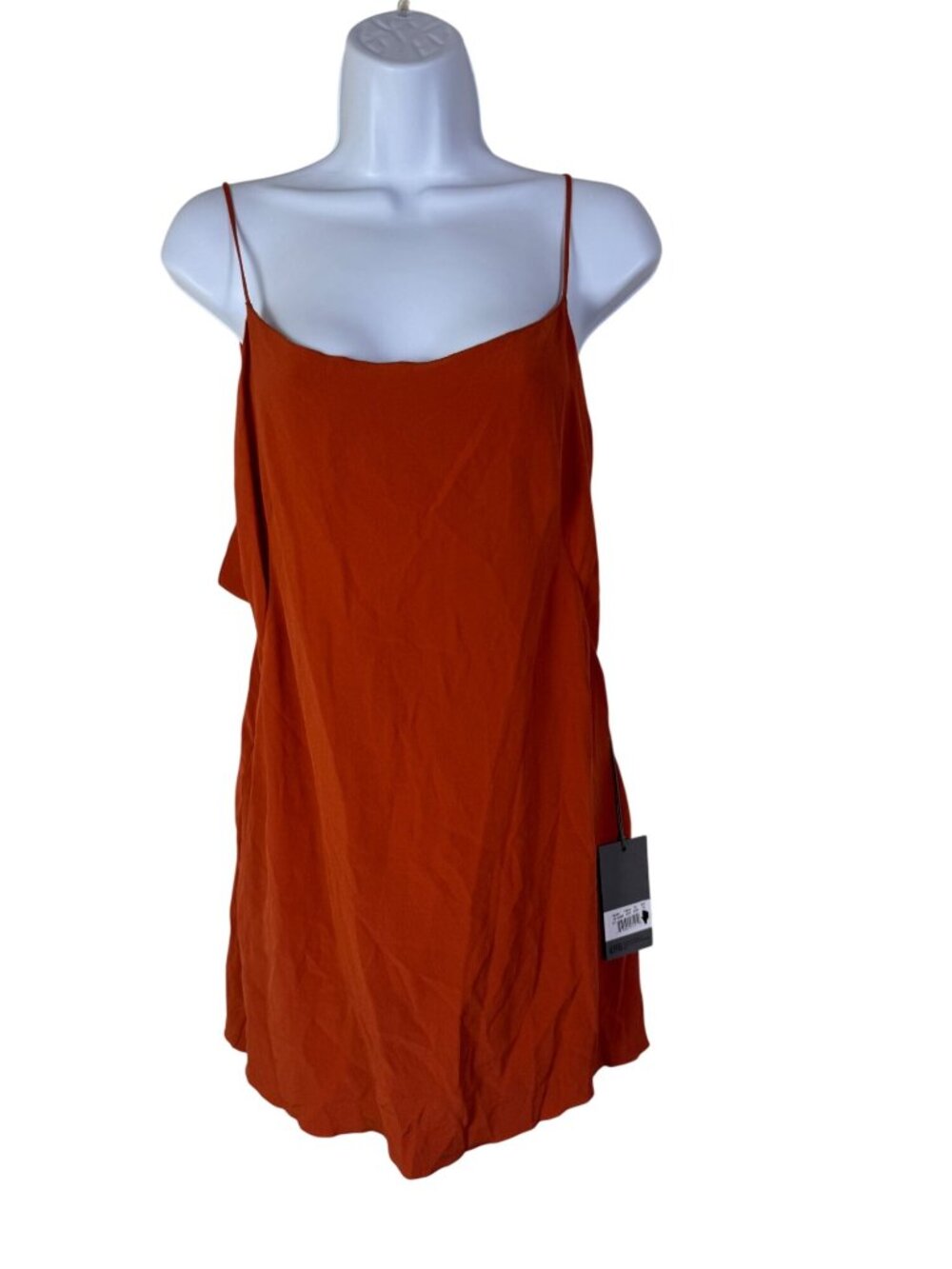 NEW Alberta Ferretti Womens 100% Silk Slip Dress size 4 Rust Orange Designer NWT